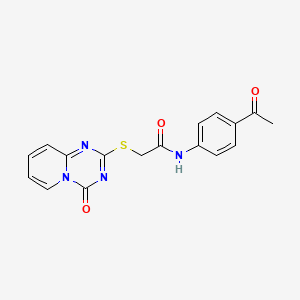 N-(4-acetylphenyl)-2-(4-oxopyrido[1,2-a][1,3,5]triazin-2-yl)sulfanylacetamide
