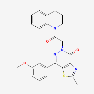 molecular formula C24H22N4O3S B2570711 5-(2-(3,4-dihydroquinolin-1(2H)-yl)-2-oxoethyl)-7-(3-methoxyphenyl)-2-methylthiazolo[4,5-d]pyridazin-4(5H)-one CAS No. 953962-13-5