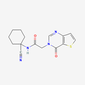 molecular formula C15H16N4O2S B2570714 N-(1-cyanocyclohexyl)-2-{4-oxo-3H,4H-thieno[3,2-d]pyrimidin-3-yl}acetamide CAS No. 1197787-19-1