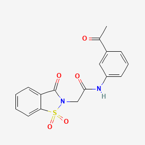molecular formula C17H14N2O5S B2570715 N-(3-acetylphenyl)-2-(1,1,3-trioxo-2,3-dihydro-1lambda6,2-benzothiazol-2-yl)acetamide CAS No. 354786-02-0