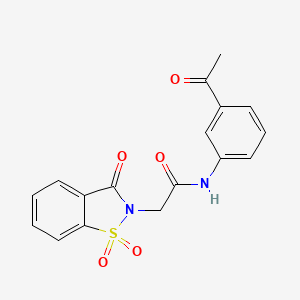 N-(3-acetylphenyl)-2-(1,1-dioxido-3-oxo-1,2-benzisothiazol-2(3H)-yl)acetamide