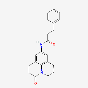 N-(3-oxo-1,2,3,5,6,7-hexahydropyrido[3,2,1-ij]quinolin-9-yl)-3-phenylpropanamide