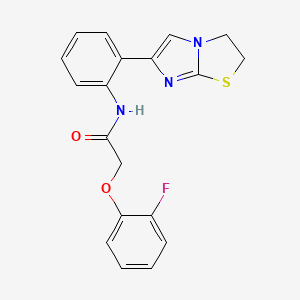 molecular formula C19H16FN3O2S B2570729 2-(2-fluorophenoxy)-N-(2-{2H,3H-imidazo[2,1-b][1,3]thiazol-6-yl}phenyl)acetamide CAS No. 2034486-94-5