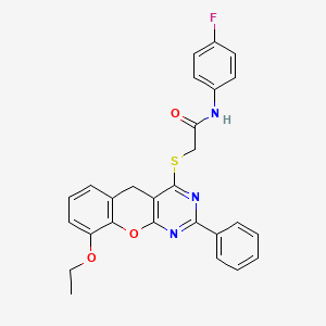 2-((9-ethoxy-2-phenyl-5H-chromeno[2,3-d]pyrimidin-4-yl)thio)-N-(4-fluorophenyl)acetamide