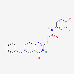 2-((6-benzyl-4-oxo-3,4,5,6,7,8-hexahydropyrido[4,3-d]pyrimidin-2-yl)thio)-N-(3-chloro-4-fluorophenyl)acetamide