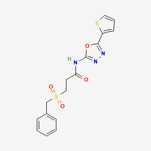 3-(benzylsulfonyl)-N-(5-(thiophen-2-yl)-1,3,4-oxadiazol-2-yl)propanamide