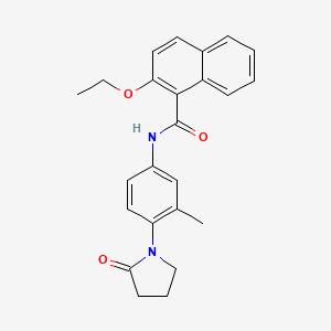 2-ethoxy-N-[3-methyl-4-(2-oxopyrrolidin-1-yl)phenyl]naphthalene-1-carboxamide