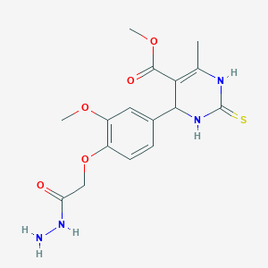 Methyl 4-(4-(2-hydrazinyl-2-oxoethoxy)-3-methoxyphenyl)-6-methyl-2-thioxo-1,2,3,4-tetrahydropyrimidine-5-carboxylate