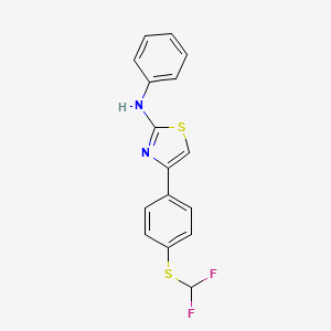 molecular formula C16H12F2N2S2 B2570862 4-(4-((difluoromethyl)thio)phenyl)-N-phenylthiazol-2-amine CAS No. 325766-89-0