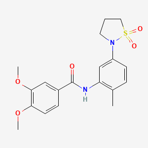 molecular formula C19H22N2O5S B2570867 N-(5-(1,1-dioxidoisothiazolidin-2-yl)-2-methylphenyl)-3,4-dimethoxybenzamide CAS No. 946261-27-4