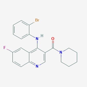 (4-((2-Bromophenyl)amino)-6-fluoroquinolin-3-yl)(piperidin-1-yl)methanone