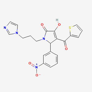 1-(3-(1H-imidazol-1-yl)propyl)-3-hydroxy-5-(3-nitrophenyl)-4-(thiophene-2-carbonyl)-1H-pyrrol-2(5H)-one