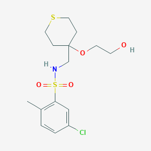 5-chloro-N-((4-(2-hydroxyethoxy)tetrahydro-2H-thiopyran-4-yl)methyl)-2-methylbenzenesulfonamide
