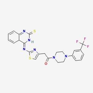 2-{2-[(2-Sulfanylidene-1,2-dihydroquinazolin-4-yl)amino]-1,3-thiazol-4-yl}-1-{4-[3-(trifluoromethyl)phenyl]piperazin-1-yl}ethan-1-one