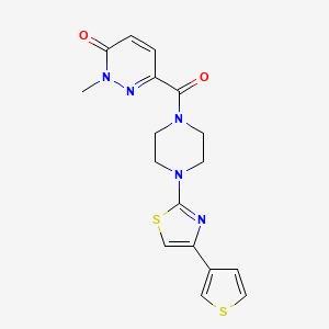 2-methyl-6-(4-(4-(thiophen-3-yl)thiazol-2-yl)piperazine-1-carbonyl)pyridazin-3(2H)-one