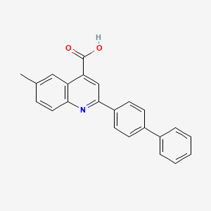 molecular formula C23H17NO2 B2570911 2-Biphenyl-4-yl-6-methyl-4-carboxyquinoline CAS No. 550301-48-9