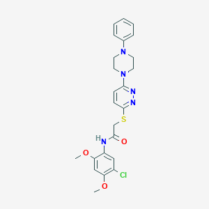 molecular formula C24H26ClN5O3S B2570915 N-(5-Chloro-2,4-dimethoxyphenyl)-2-{[6-(4-phenylpiperazin-1-YL)pyridazin-3-YL]sulfanyl}acetamide CAS No. 1358116-15-0