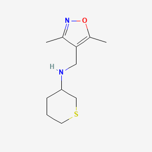molecular formula C11H18N2OS B2570917 N-[(Dimethyl-1,2-oxazol-4-yl)methyl]thian-3-amine CAS No. 1528519-56-3