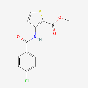 molecular formula C13H10ClNO3S B2570921 Methyl 3-[(4-chlorobenzoyl)amino]-2-thiophenecarboxylate CAS No. 544421-24-1