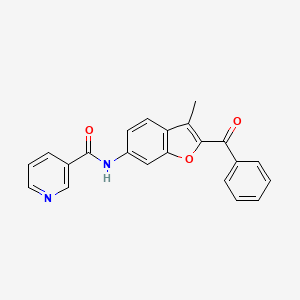 molecular formula C22H16N2O3 B2570925 N-(2-benzoyl-3-methyl-1-benzofuran-6-yl)pyridine-3-carboxamide CAS No. 923114-48-1