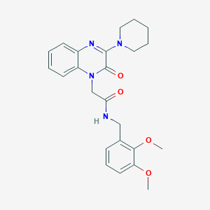 molecular formula C24H28N4O4 B2570926 N-(2,3-dimethoxybenzyl)-2-(2-oxo-3-(piperidin-1-yl)quinoxalin-1(2H)-yl)acetamide CAS No. 1029734-71-1