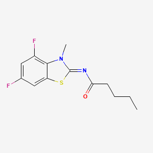 molecular formula C13H14F2N2OS B2570944 N-[(2Z)-4,6-difluoro-3-methyl-2,3-dihydro-1,3-benzothiazol-2-ylidene]pentanamide CAS No. 868375-45-5
