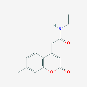 molecular formula C14H15NO3 B2570946 N-ethyl-2-(7-methyl-2-oxo-2H-chromen-4-yl)acetamide CAS No. 919758-07-9