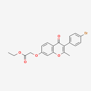 molecular formula C20H17BrO5 B2570960 ethyl 2-{[3-(4-bromophenyl)-2-methyl-4-oxo-4H-chromen-7-yl]oxy}acetate CAS No. 610762-53-3