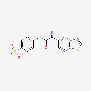 molecular formula C17H15NO3S2 B2570973 N-(1-BENZOTHIOPHEN-5-YL)-2-(4-METHANESULFONYLPHENYL)ACETAMIDE CAS No. 942008-48-2