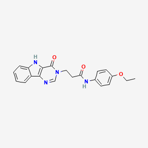 molecular formula C21H20N4O3 B2570977 N-(4-ethoxyphenyl)-3-{4-oxo-3H,4H,5H-pyrimido[5,4-b]indol-3-yl}propanamide CAS No. 1105227-03-9