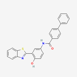 molecular formula C26H18N2O2S B2571017 N-(3-(benzo[d]thiazol-2-yl)-4-hydroxyphenyl)-[1,1'-biphenyl]-4-carboxamide CAS No. 325987-97-1