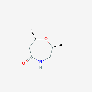 molecular formula C7H13NO2 B2571098 (2R,7S)-2,7-dimethyl-1,4-oxazepan-5-one CAS No. 155749-51-2
