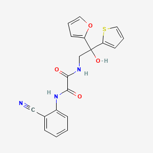 molecular formula C19H15N3O4S B2571179 N1-(2-cyanophenyl)-N2-(2-(furan-2-yl)-2-hydroxy-2-(thiophen-2-yl)ethyl)oxalamide CAS No. 1903666-54-5