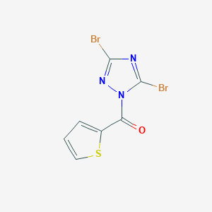 molecular formula C7H3Br2N3OS B2571216 3,5-dibromo-1-(thiophene-2-carbonyl)-1H-1,2,4-triazole CAS No. 320424-35-9