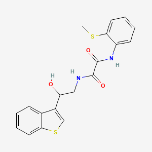 molecular formula C19H18N2O3S2 B2571244 N-[2-(1-benzothiophen-3-yl)-2-hydroxyethyl]-N'-[2-(methylsulfanyl)phenyl]ethanediamide CAS No. 2034439-68-2