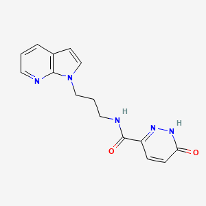 molecular formula C15H15N5O2 B2571247 N-(3-(1H-pyrrolo[2,3-b]pyridin-1-yl)propyl)-6-oxo-1,6-dihydropyridazine-3-carboxamide CAS No. 1797127-44-6