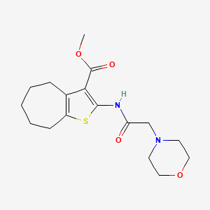 molecular formula C17H24N2O4S B2571271 methyl 2-(2-morpholinoacetamido)-5,6,7,8-tetrahydro-4H-cyclohepta[b]thiophene-3-carboxylate CAS No. 379241-54-0