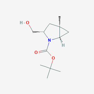 molecular formula C12H21NO3 B2571272 tert-butyl (1R,3S,5R)-3-(hydroxymethyl)-5-methyl-2-azabicyclo[3.1.0]hexane-2-carboxylate CAS No. 1522367-45-8