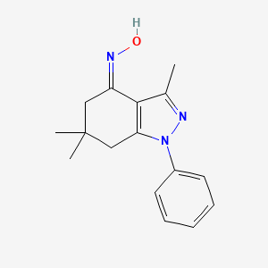 molecular formula C16H19N3O B2571273 N-[(4Z)-3,6,6-trimethyl-1-phenyl-4,5,6,7-tetrahydro-1H-indazol-4-ylidene]hydroxylamine CAS No. 578761-23-6
