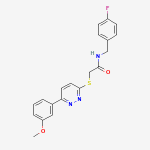 molecular formula C20H18FN3O2S B2571297 N-(4-fluorobenzyl)-2-((6-(3-methoxyphenyl)pyridazin-3-yl)thio)acetamide CAS No. 872695-24-4