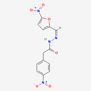 molecular formula C13H10N4O6 B2571317 (Z)-N'-((5-nitrofuran-2-yl)methylene)-2-(4-nitrophenyl)acetohydrazide CAS No. 328556-46-3