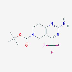 molecular formula C13H17F3N4O2 B2571325 tert-butyl 2-amino-4-(trifluoromethyl)-5H,6H,7H,8H-pyrido[4,3-d]pyrimidine-6-carboxylate CAS No. 2416242-96-9
