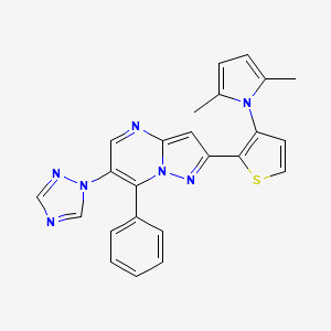 2-[3-(2,5-dimethyl-1H-pyrrol-1-yl)-2-thienyl]-7-phenyl-6-(1H-1,2,4-triazol-1-yl)pyrazolo[1,5-a]pyrimidine