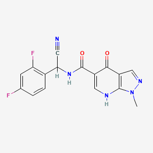 molecular formula C16H11F2N5O2 B2571350 N-[cyano(2,4-difluorophenyl)methyl]-4-hydroxy-1-methyl-1H-pyrazolo[3,4-b]pyridine-5-carboxamide CAS No. 1797981-22-6