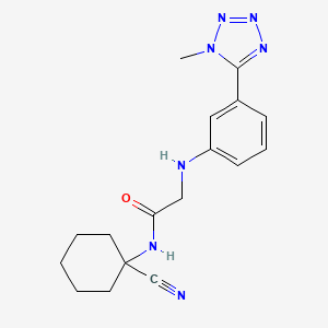 molecular formula C17H21N7O B2571366 N-(1-cyanocyclohexyl)-2-{[3-(1-methyl-1H-1,2,3,4-tetrazol-5-yl)phenyl]amino}acetamide CAS No. 1208931-59-2