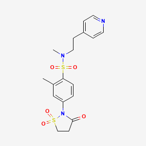 4-(1,1-dioxido-3-oxoisothiazolidin-2-yl)-N,2-dimethyl-N-(2-(pyridin-4-yl)ethyl)benzenesulfonamide