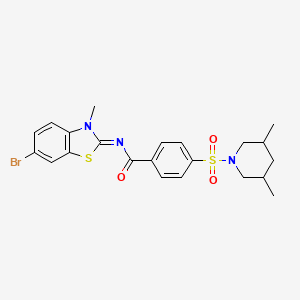 molecular formula C22H24BrN3O3S2 B2571392 N-(6-bromo-3-methyl-1,3-benzothiazol-2-ylidene)-4-(3,5-dimethylpiperidin-1-yl)sulfonylbenzamide CAS No. 392323-13-6