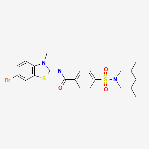 N-(6-bromo-3-methyl-1,3-benzothiazol-2-ylidene)-4-(3,5-dimethylpiperidin-1-yl)sulfonylbenzamide