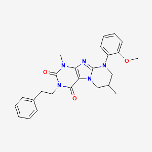 9-(2-methoxyphenyl)-1,7-dimethyl-3-phenethyl-6,7,8,9-tetrahydropyrimido[2,1-f]purine-2,4(1H,3H)-dione
