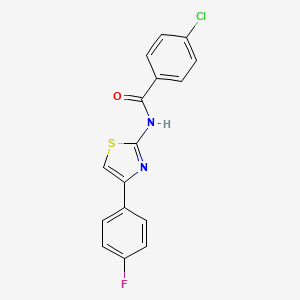 molecular formula C16H10ClFN2OS B2571521 4-chloro-N-[4-(4-fluorophenyl)-1,3-thiazol-2-yl]benzamide CAS No. 313528-84-6